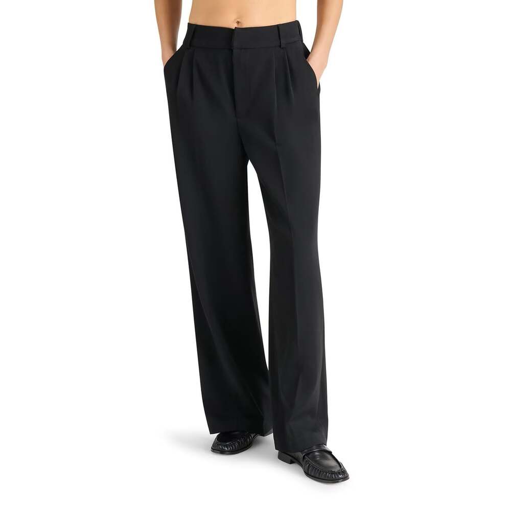 Steve Madden pleated wide leg trousers black officecore tailored corpcore M VGUC